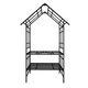 Metal Garden Arch Adjustable Width 68-94in Black Galvanized 0.79in Tube Climbing Plants Rose
