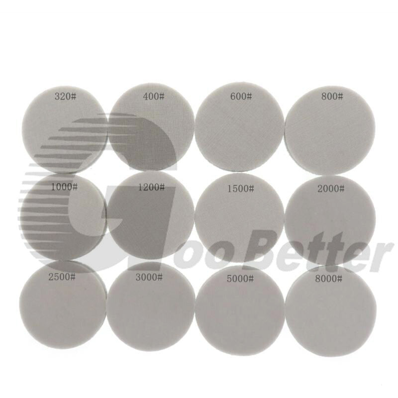 2" 50mm Wet & Dry Foam Sanding Disc Hook Loop Sponge Sandpaper 320 - 8000 Grit