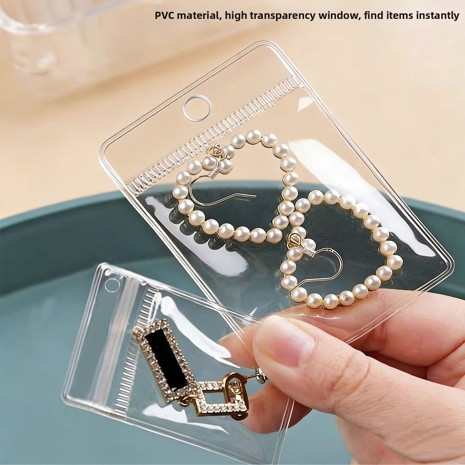 PVC Transparent Zip-Seal Hanging Display Bags – Jewelry, Earring & Jade Storage with Hang Hole