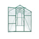 6ft x 10ft Heavy‑Duty Aluminum Walk‑In Greenhouse — Raised Base Polycarbonate Panels & Drainage System Green