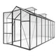 6ft x 14ft Walk‑In Polycarbonate Greenhouse — Sturdy Aluminum Frame Lockable Door Adjustable Vents & UV Protection Black