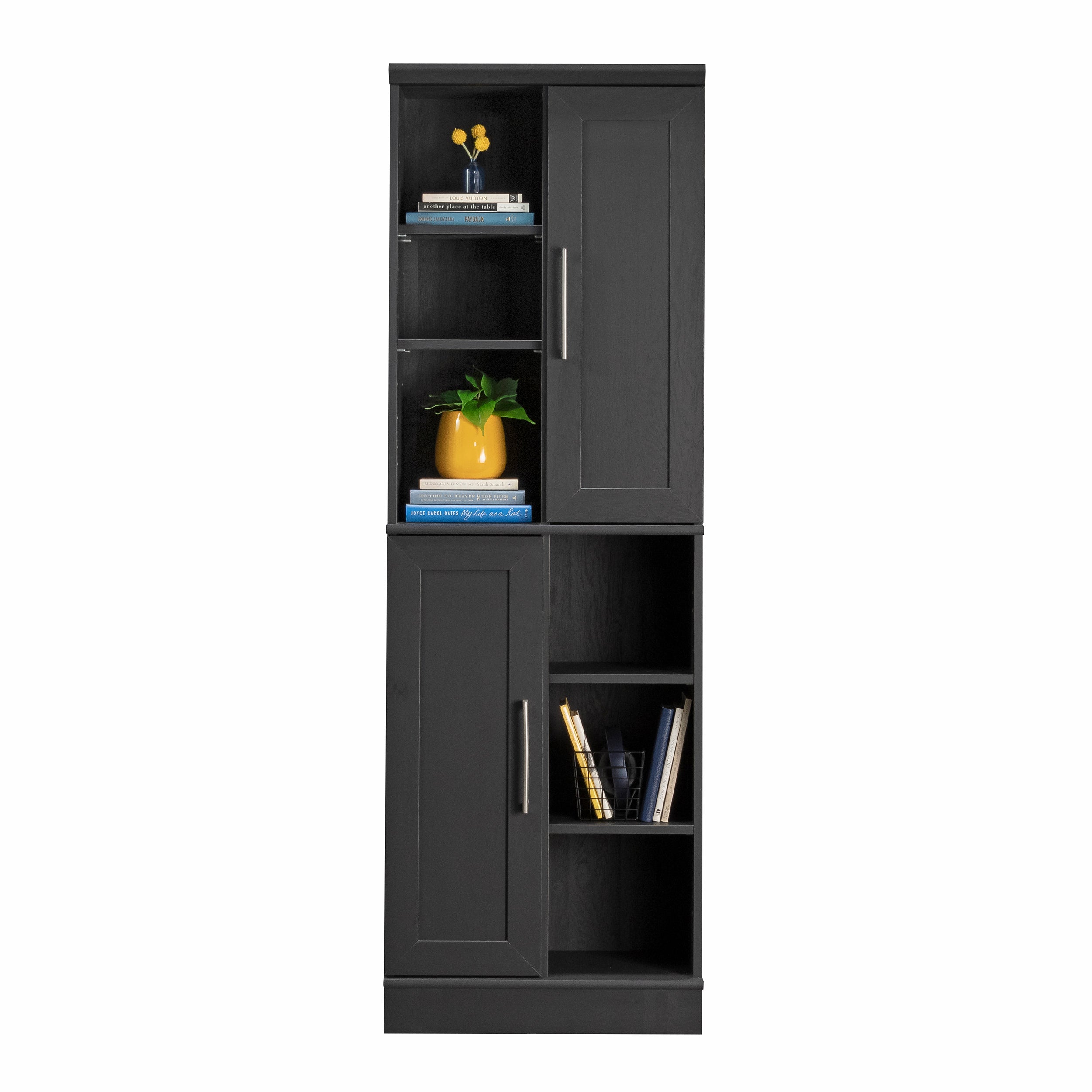 Storage Cabinet with Multipurpose Storage, Black Brown finish