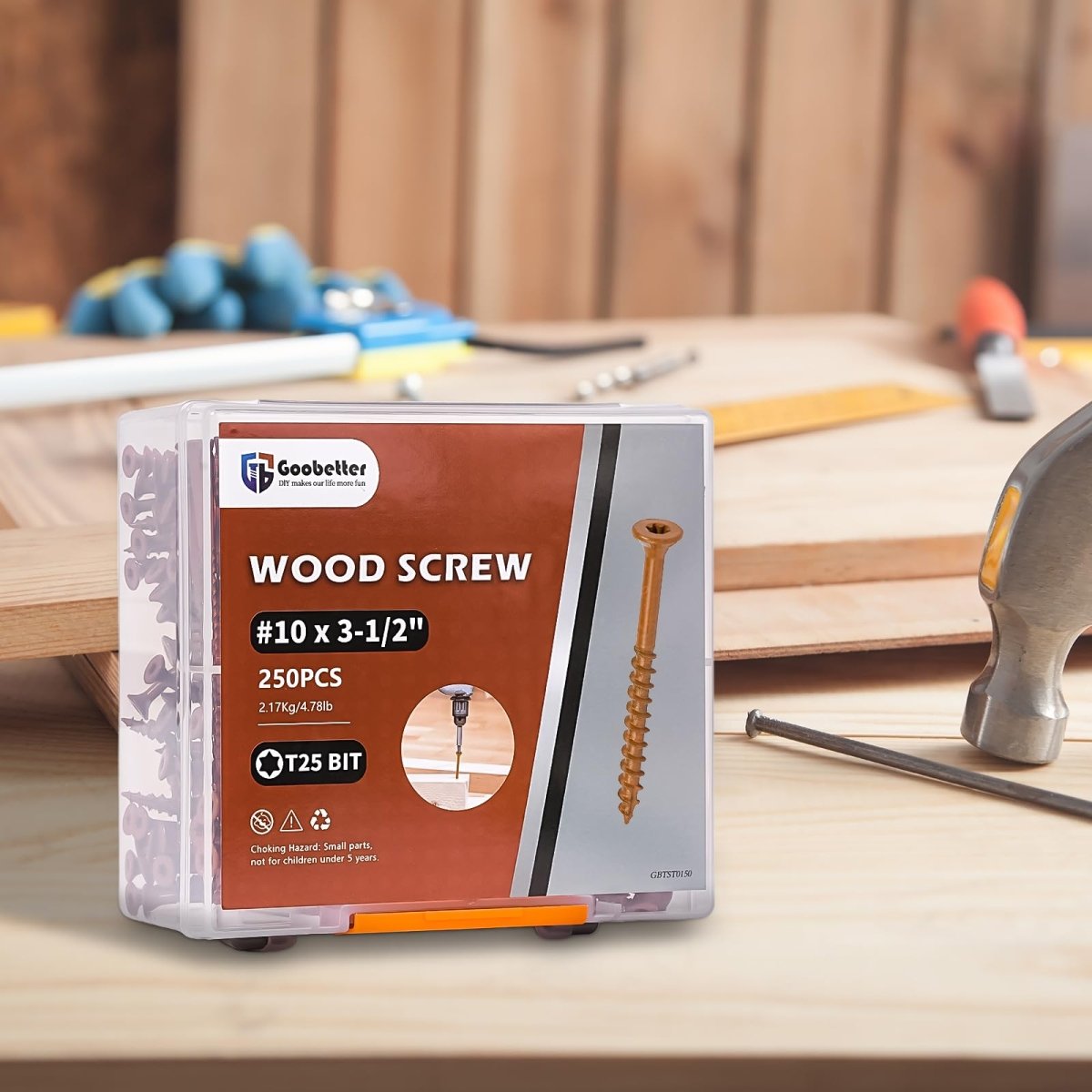 Deck Screws Wood Screws Torx Screws Construction Fence Screws Deckmate Exterior Screws for Wood, Rust Resistant, T25 Star Bits Included, Brown - HomeDIYer