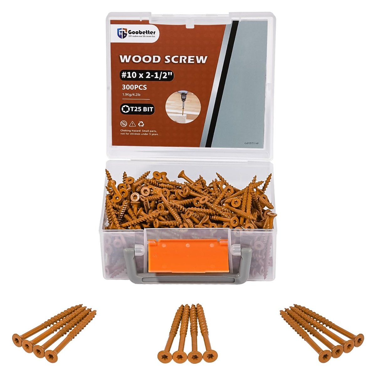 Deck Screws Wood Screws Torx Screws Construction Fence Screws Deckmate Exterior Screws for Wood, Rust Resistant, T25 Star Bits Included, Brown - HomeDIYer