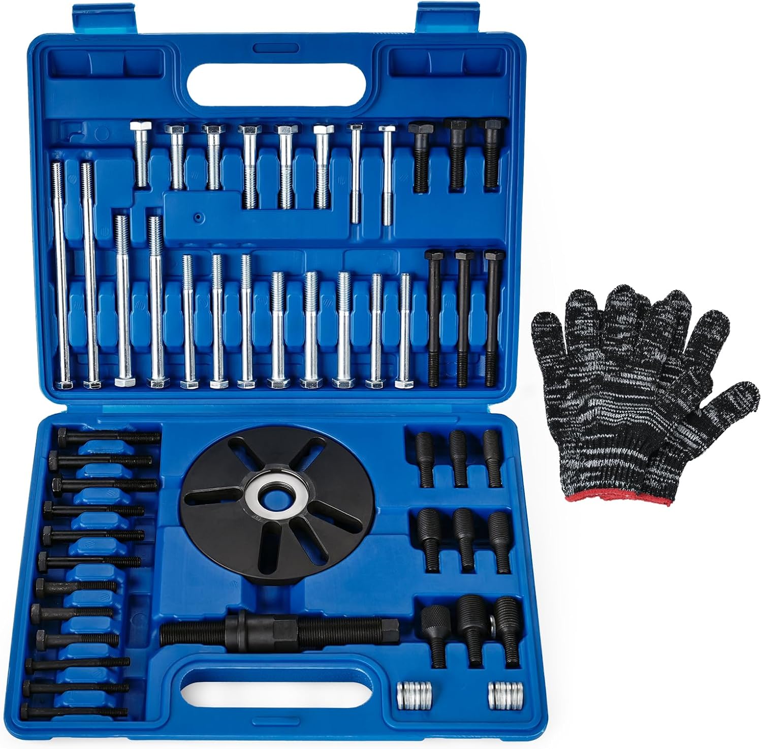 59 Pcs Harmonic Balancer Puller & Installer Set – Flywheel Remover, Crankshaft Pulley & Steering Wheel Pulling Tool Kit