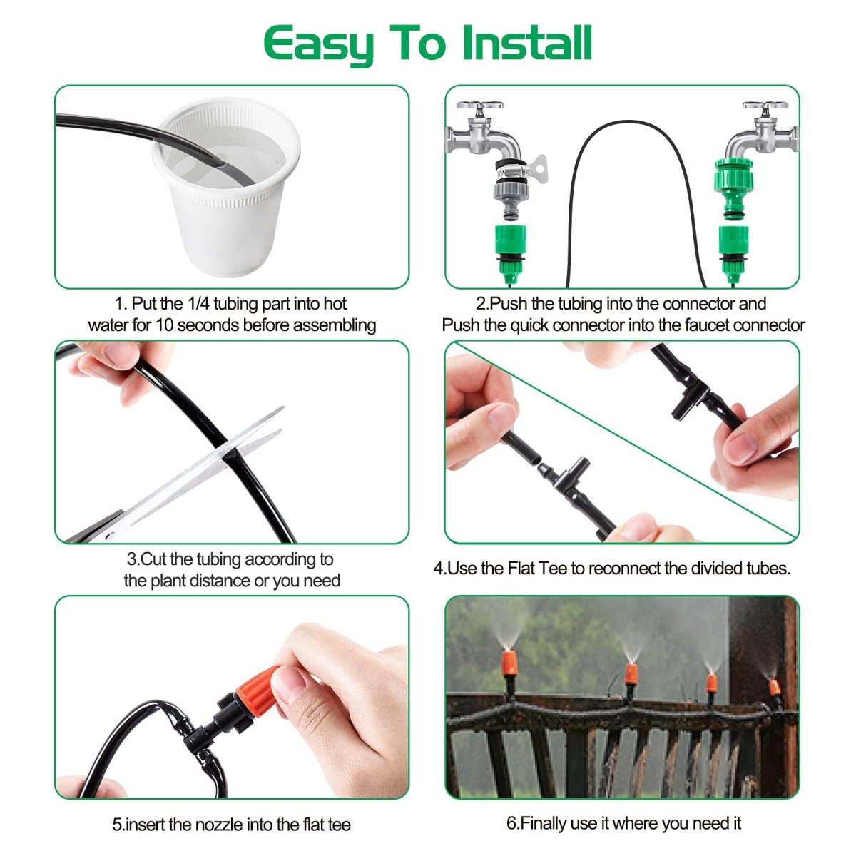 Gardening irrigation equipment 1/4 - inch Mist Irrigation Kits Accessories Plant Watering System Spray automatic watering atomization spray water diameter 30cm - HomeDIYer