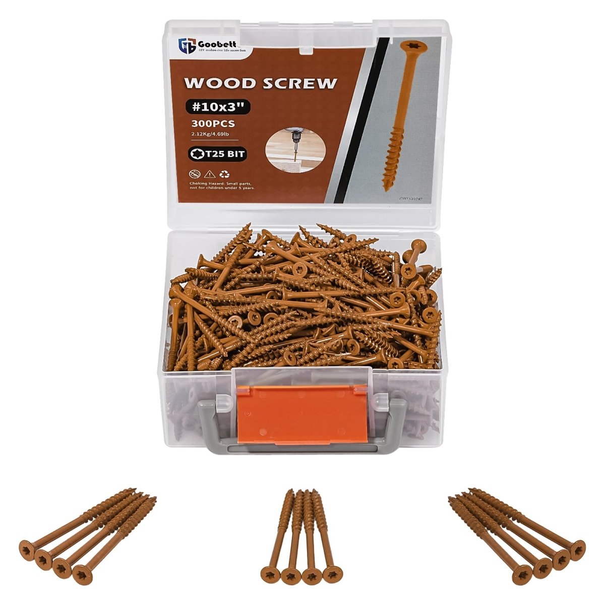 Deck Screws Wood Screws Torx Screws Construction Fence Screws Deckmate Exterior Screws for Wood, Rust Resistant, T25 Star Bits Included, Brown - HomeDIYer