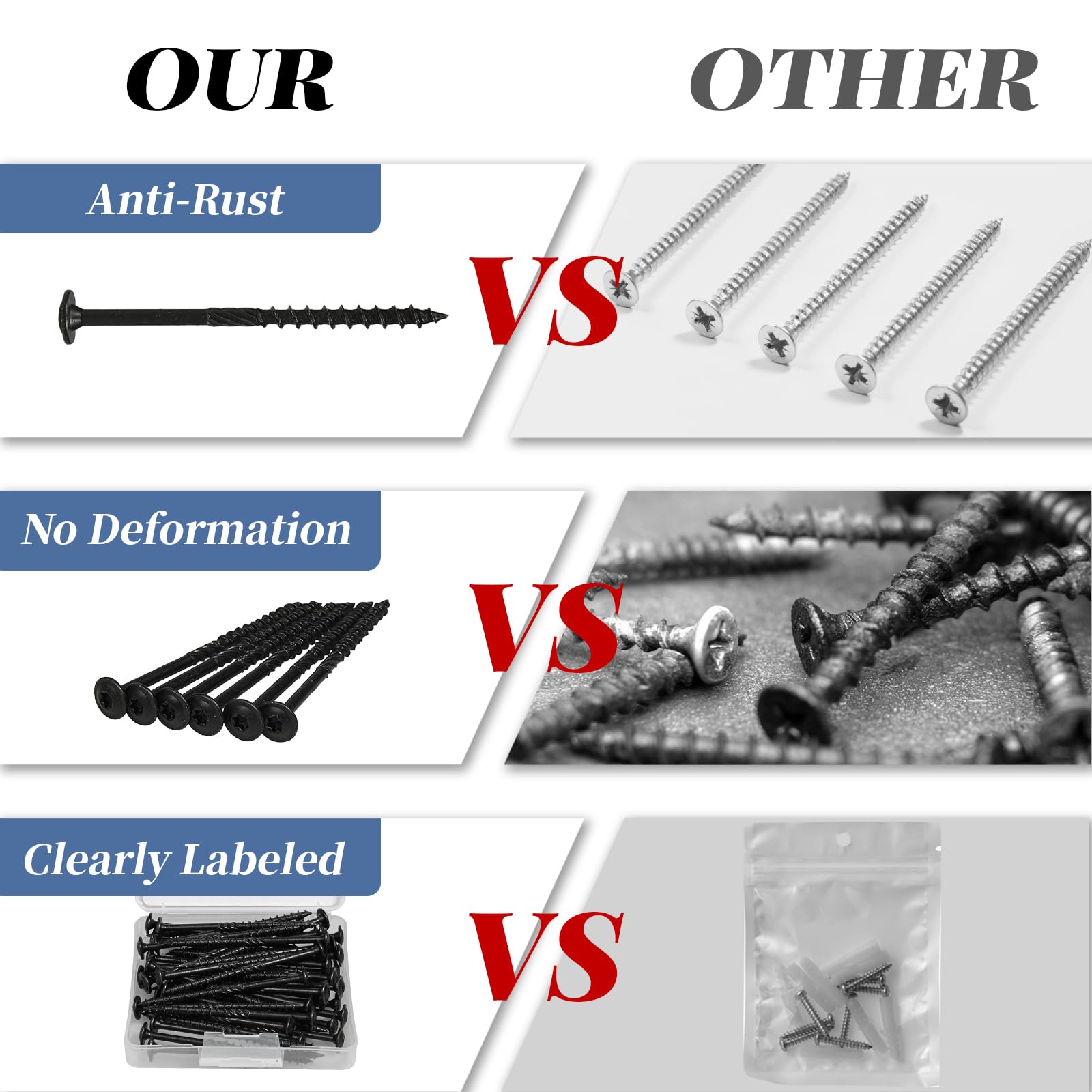 Lag Screws 4 Inch, 25PCS Heavy Duty Construction Screw, Structural Wood Screw #14 x 4, Rust Resistant, Washer Head, Black Coated Exterior Wood/Lag Screws Hex Socket