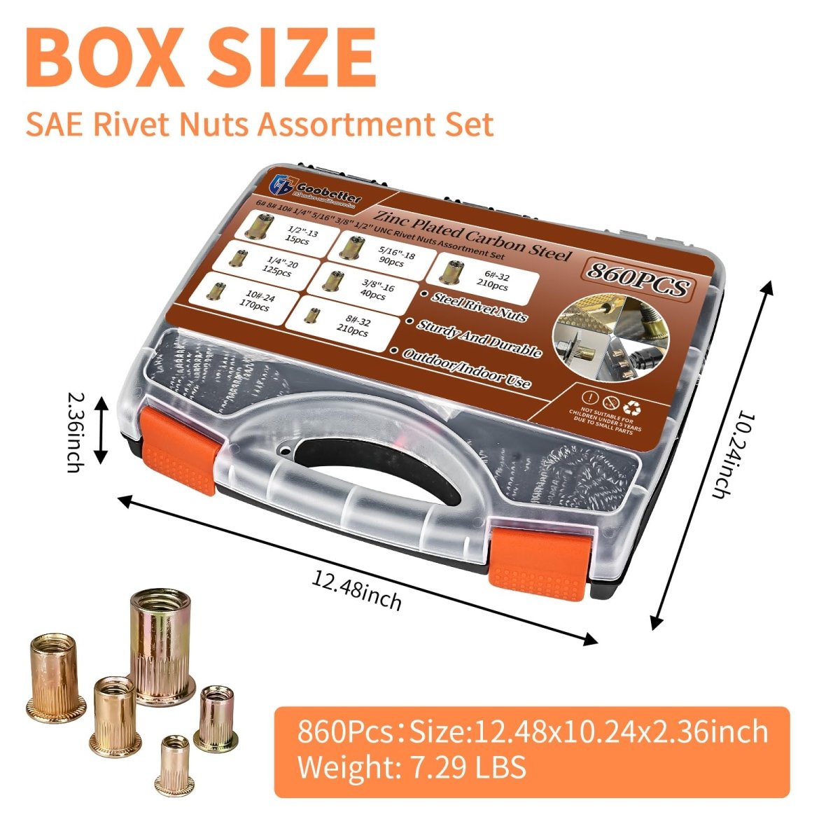 860Pcs Rivet Nut Tool Kit - HomeDIYer