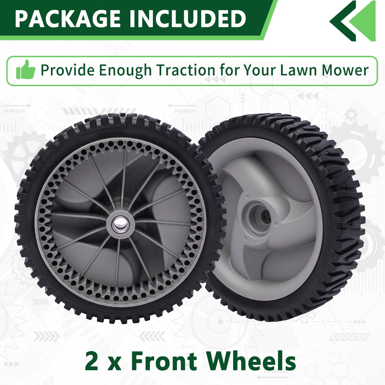 2 Pack 8” Metal Front Drive Wheels for Craftsman Husqvarna Mower – Replace