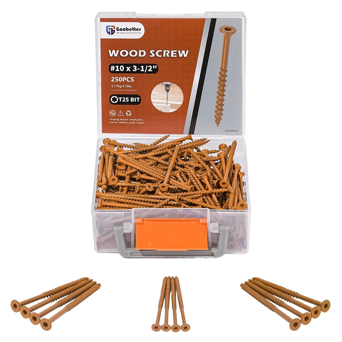 Deck Screws Wood Screws Torx Screws Construction Fence Screws Deckmate Exterior Screws for Wood, Rust Resistant, T25 Star Bits Included, Brown - HomeDIYer