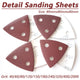 Hook and Loop 80mm Delta Sanding Sheets Triangular Detail Sandpaper Pads 3 Hole