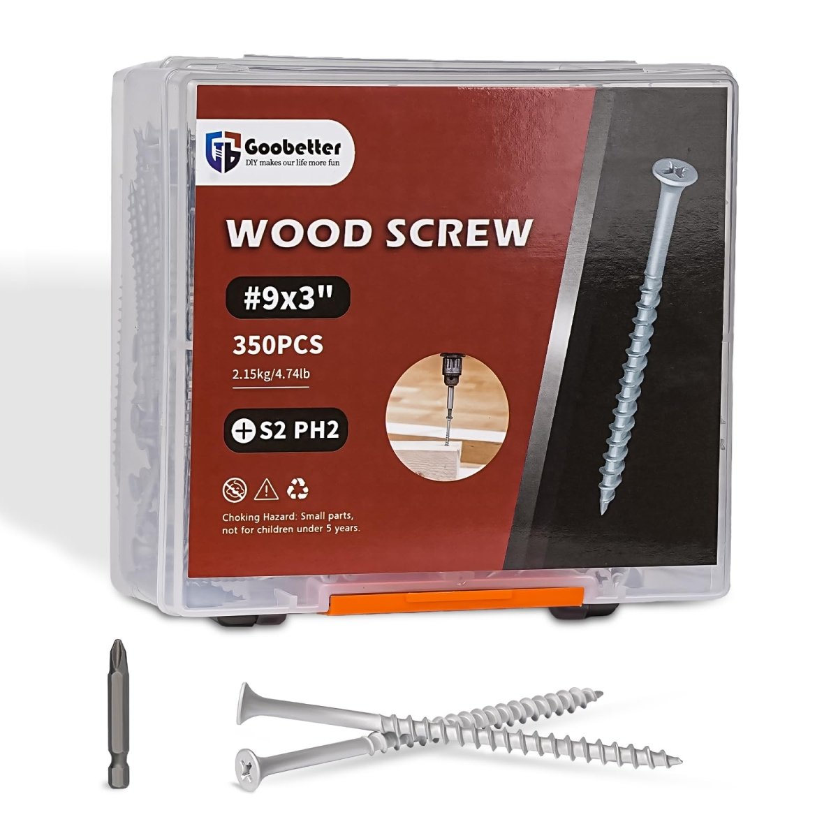 8 x 2'' 9 x 3'' 10 x 3 - 1/2'' Self - Drilling Wood Screws, 300pcs Deck Screws, Countersunk Construction Screws Assortment, S2 PH2 Phillips Drill Bit Included, Rust - Resistant for Treated Wood, Gray, 4.85lb - HomeDIYer