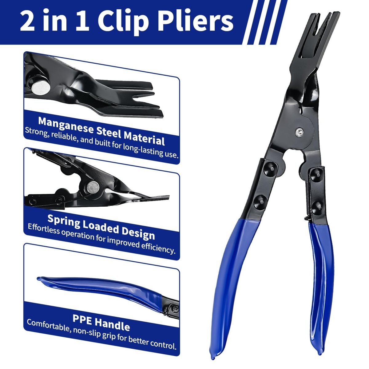 3 Pcs Trim Removal Tool, Include Clip Pliers, Fastener Remover Tool kit, Auto Trim Removal Tool Kit for Automotive Repair, Car Trim Removal & Panel Removal, with Storage Pouch - HomeDIYer