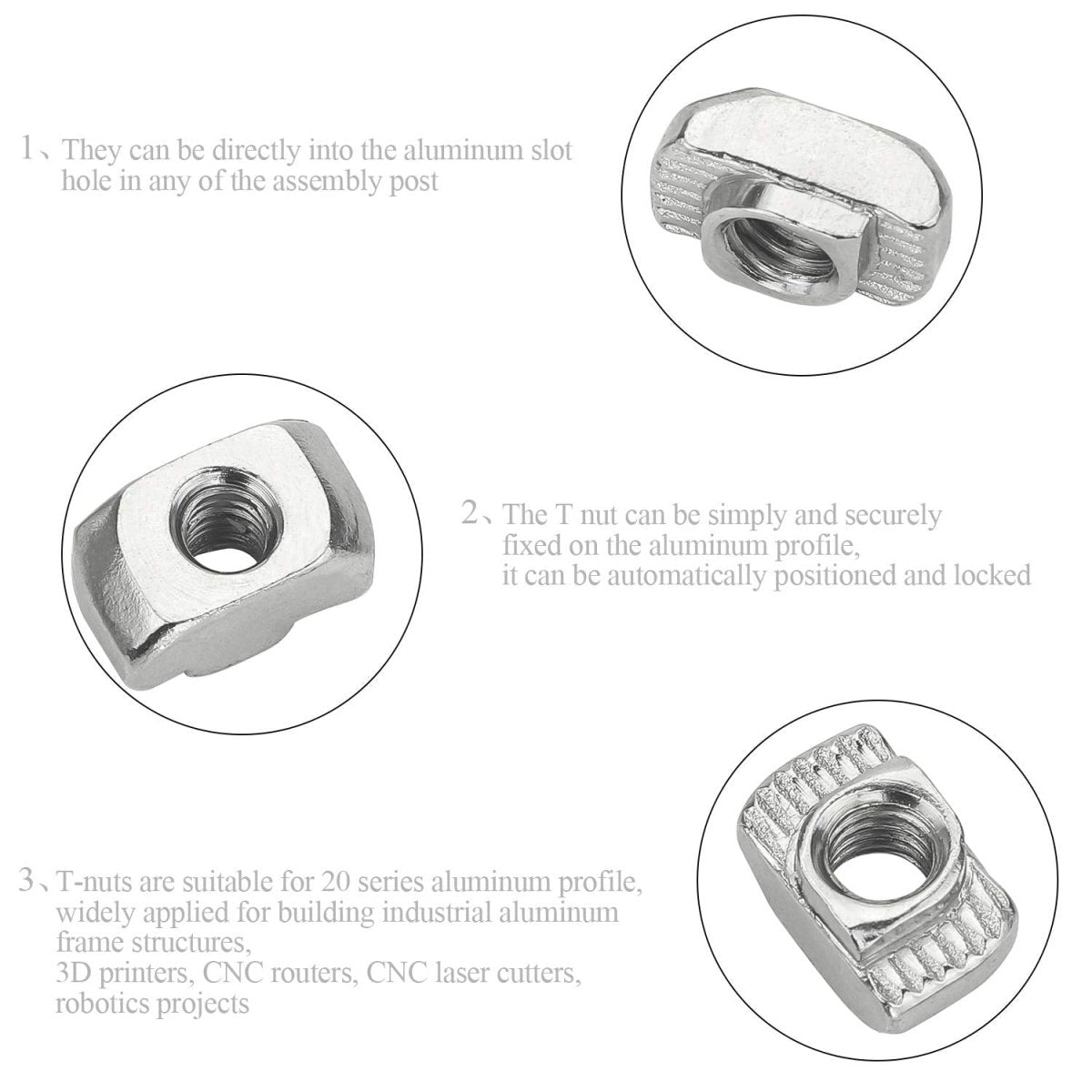 184 pcs Hammer nut M3 - M5 set For aluminum profiles T - slot nuts Groove + hexagon key - HomeDIYer