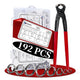 192 Pcs 12 Sizes Goobetter Single Ear Hose Clamps Stainless Steel with Ear Clamps Pincer Set, 5.3-33.1mm Adjustable Hose Clamp Assortment for radiator, Plumbing, Automotive, Washing Machine