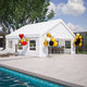 20x20 ft Large Party Tent with Removable Sidewalls & 2 Storage Bags, 180G PE Waterproof – White