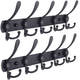 Stainless Steel Hooks Bathroom Hooks Black-5 Hooks