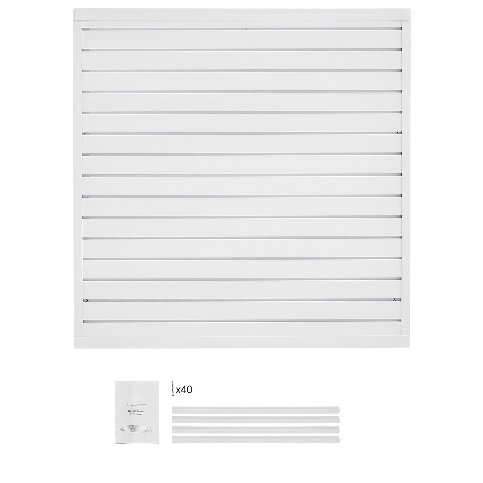 4 x 4 ft Slat Wall Paneling PVC White Garage Slatwall with Modular Design