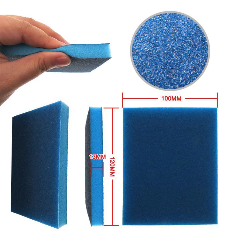 100x120mm Wet & Dry Sponge Blue Sandpaper Block 100#-240# Double Sided Polished