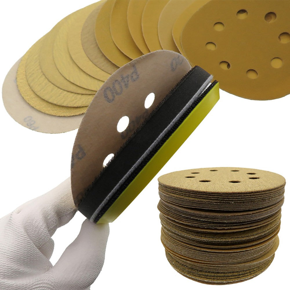 8 Hole 125mm Hook and Loop Sanding Discs 40 - 1000 Grit 5 inch Orbital Sandpaper
