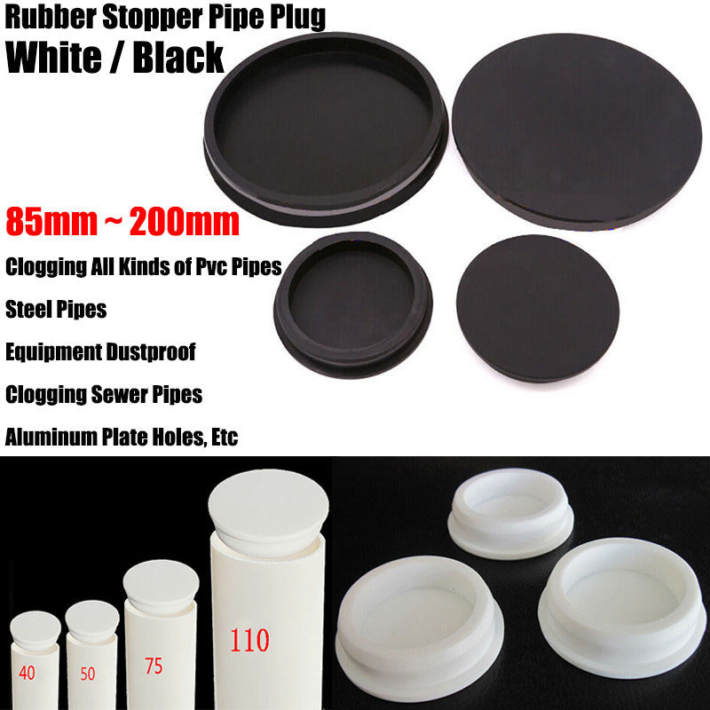 White PVC Pipe Plug End Cap for 85mm-200mm holes - waterproof hole cover