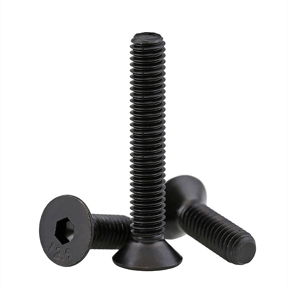 M1.6–M3 Countersunk Socket Head Screws – 12.9 Grade Carbon Steel, Flat Head, Fully Threaded (3–50mm Overall Length)