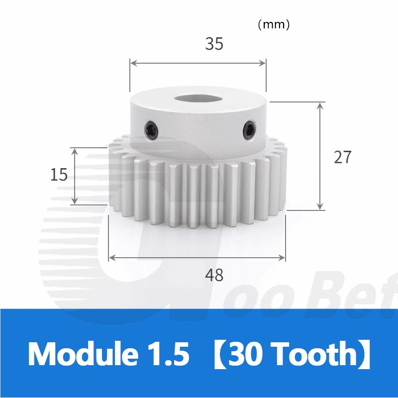 Spur Gear Aluminium Mod 1.5 with Hub 12- 32 Tooth Pinion Motor Gear Bore 6-20mm