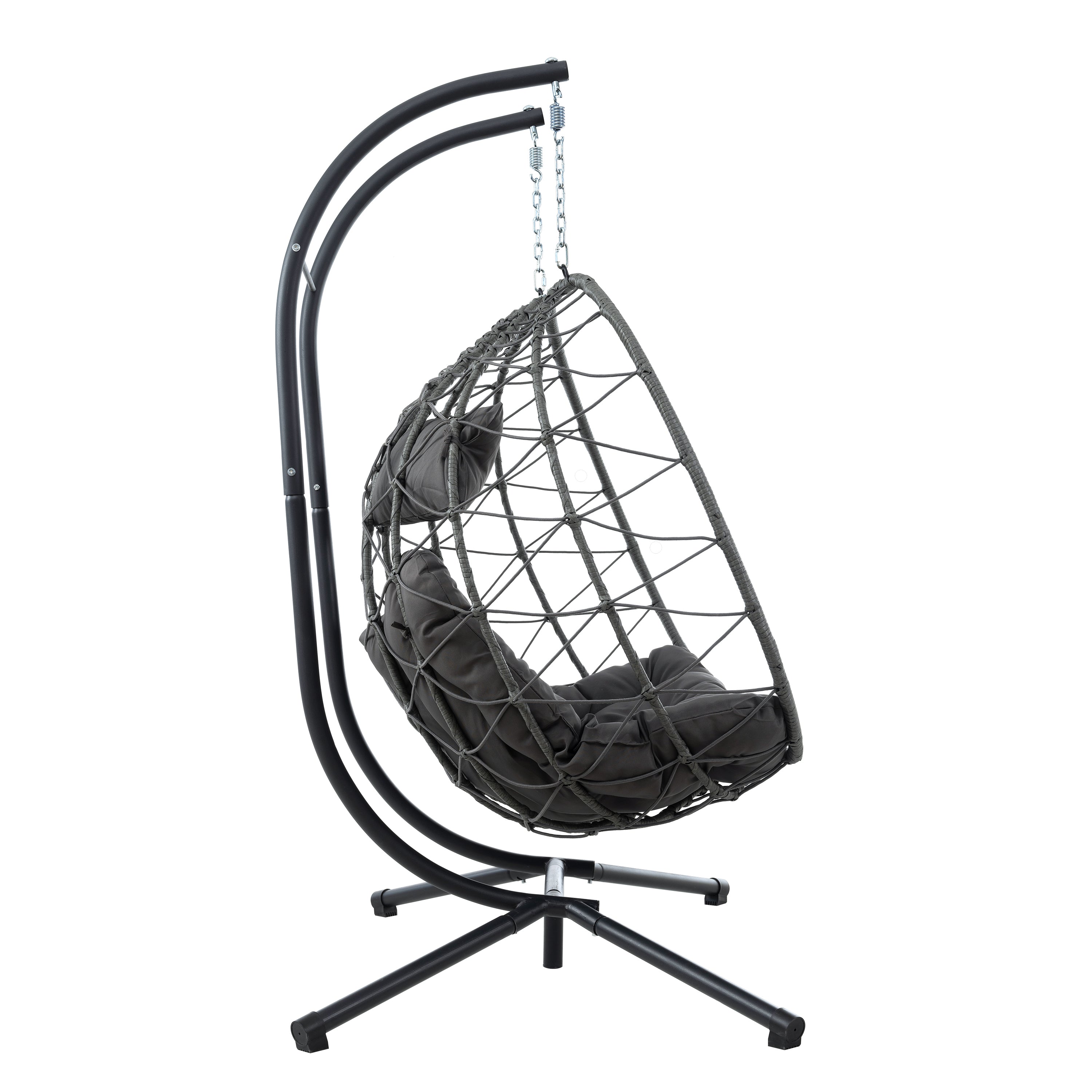 2-Person Egg Chair with Stand – Wicker Hanging Swing Chair for Patio, Garden & Balcony