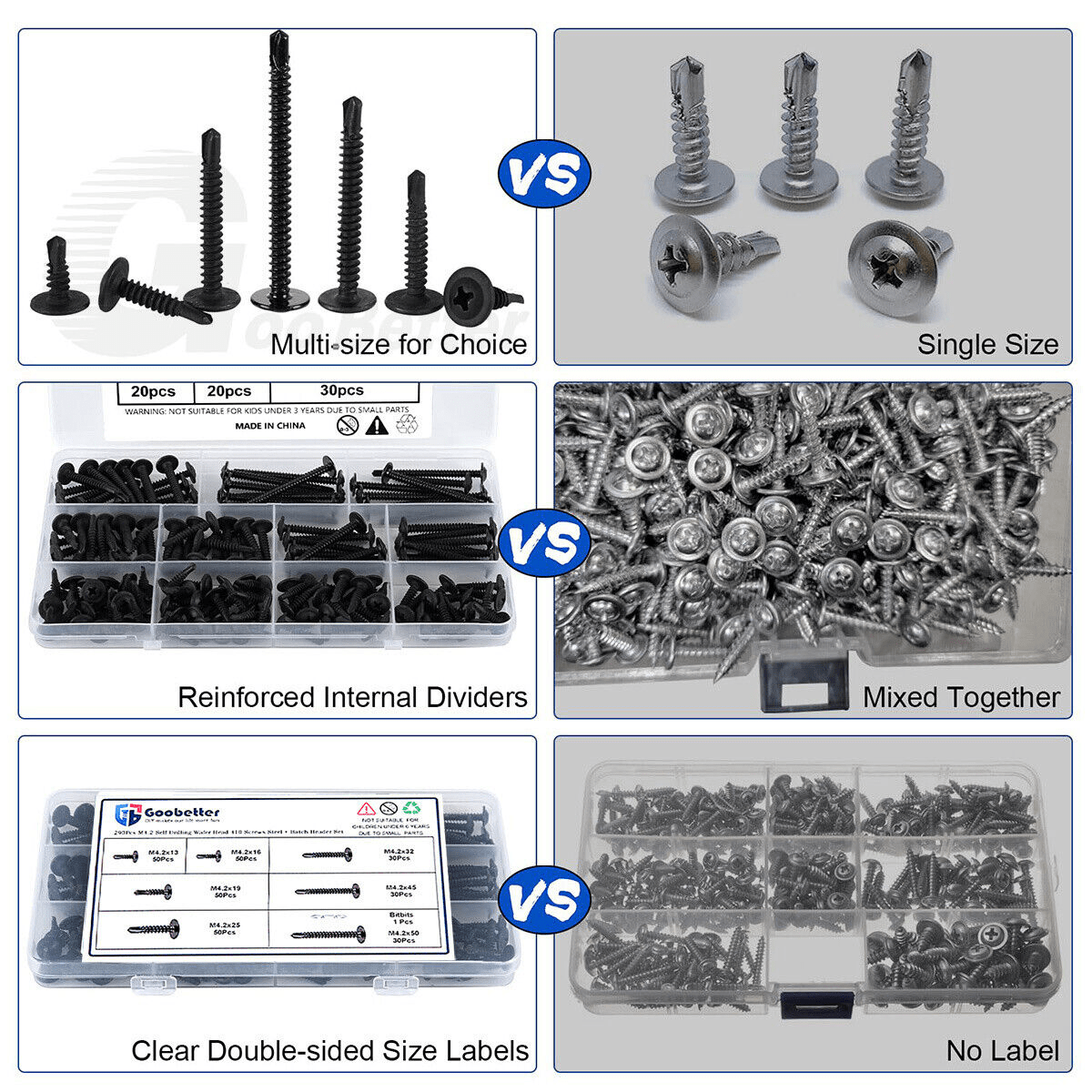 290x M4.2 Phillips head self - drilling screws set Self - tapping sheet metal screws + drill bit - HomeDIYer