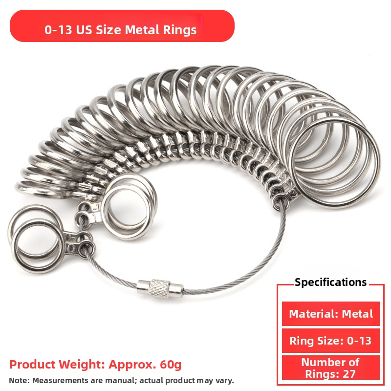 Ring Sizer & Mandrel Set – US Ring Size Measurement Tool with Alloy Ring Gauge & Aluminum Mandrel (0–13 / 0–15)