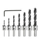 7Pc Countersink Drill Bit Set 3/4/5/6/7/8/10 mm HSS Woodworking Pilot Screw Hole