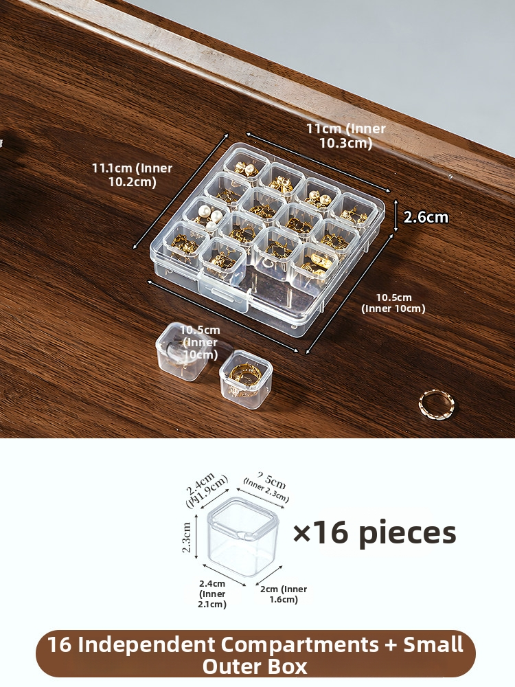 Anti-Tarnish Transparent Jewelry Storage Box – Multi-Compartment for Earrings, Rings & Necklaces