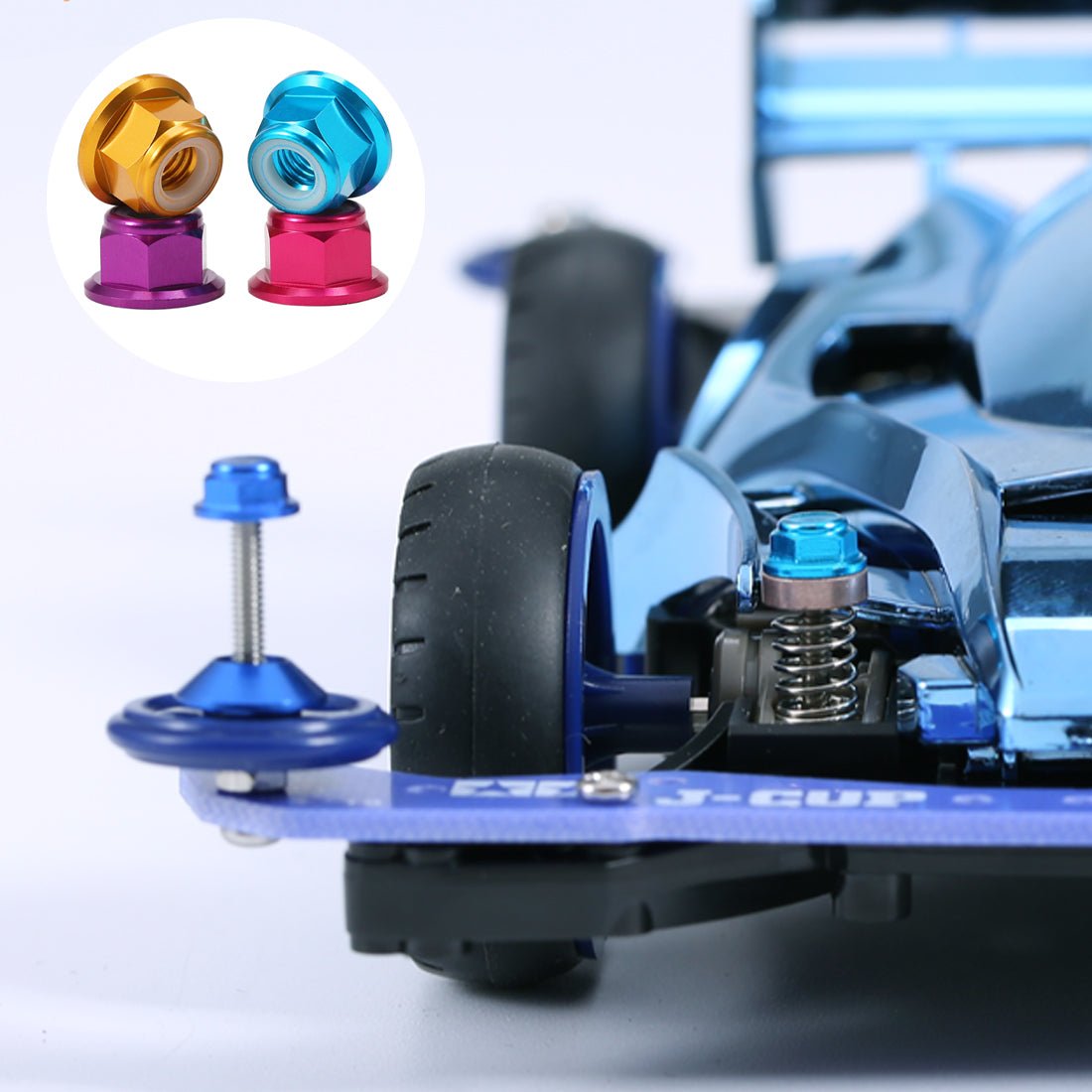 M2 M3 M4 M5 M6 M8 RC Flanged Nyloc Anodised Aluminium Wheel Nuts Various Colours - HomeDIYer