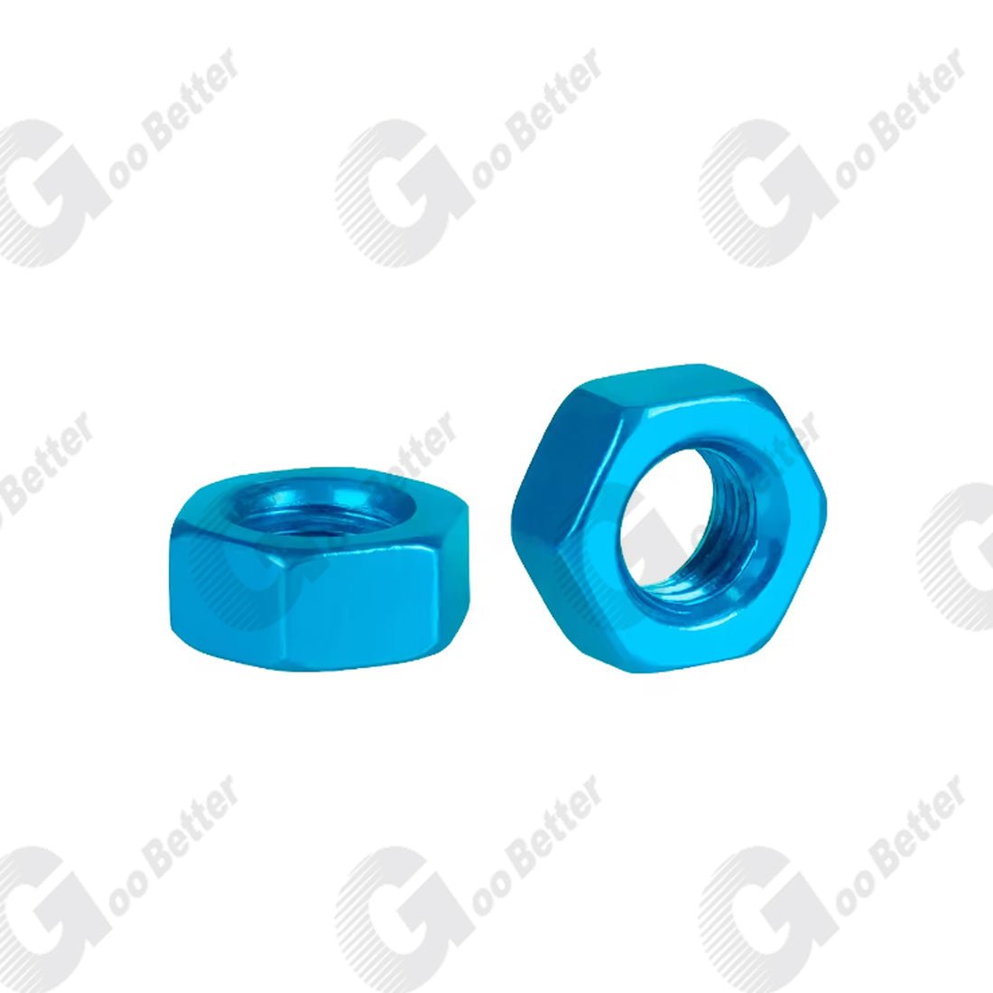 M3 M4 M5 M6 Colourful Anodised Aluminium Aluminum Hexagon Full Nuts - Hex Metric - HomeDIYer