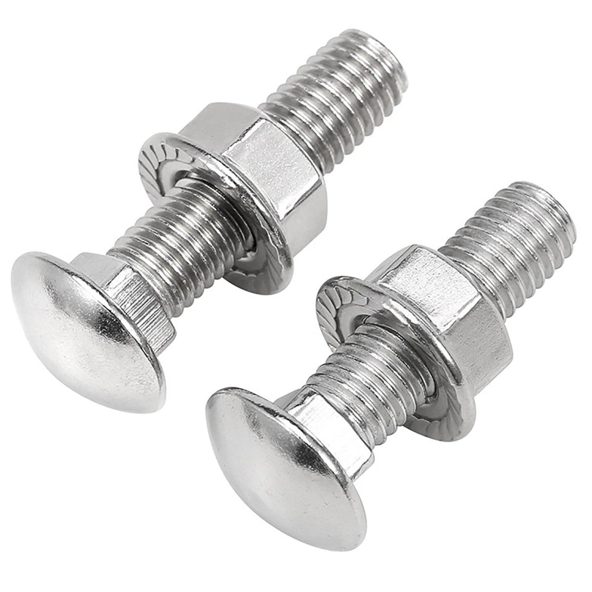 Stainless Steel A2 Carriage Bolts with Flange Nuts — M3 to M12 Cup Square Coach Screws Set - HomeDIYer