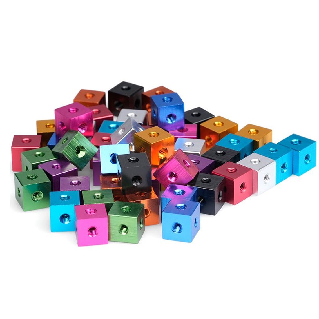 M3 Cube Connector Aluminium Fixing Bracket 10mm Square Spacer Standoff Tee 6 way - HomeDIYer
