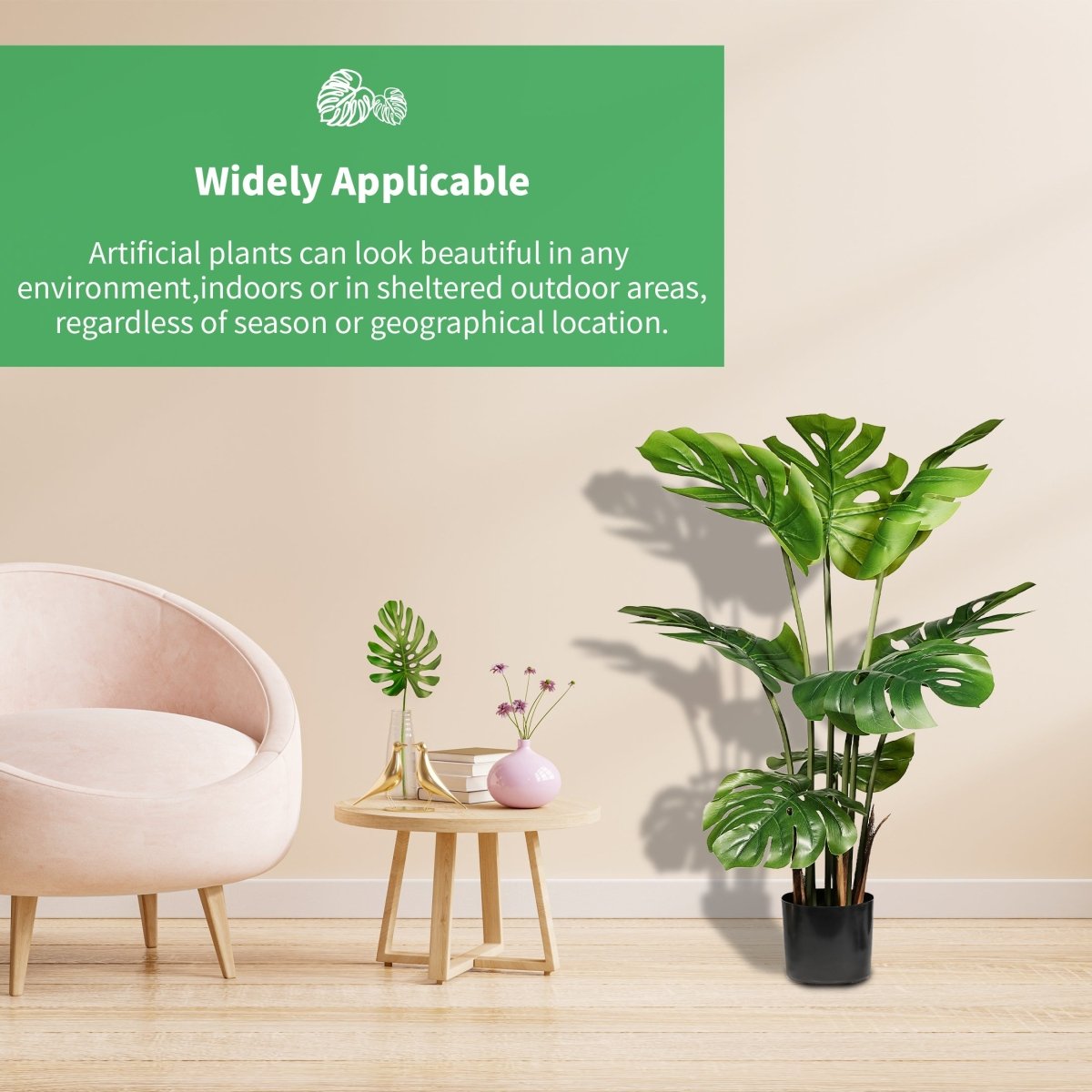 35in Fake Plants Monstera Deliciosa,2 Pieces Realistic Artificial Plants Indoor For Decorating Room,Outdoor,Office,Bathroom,Bedroom,Better Homes And Gardens Plant Decor,Beautiful Housewarming Gifts. - HomeDIYer