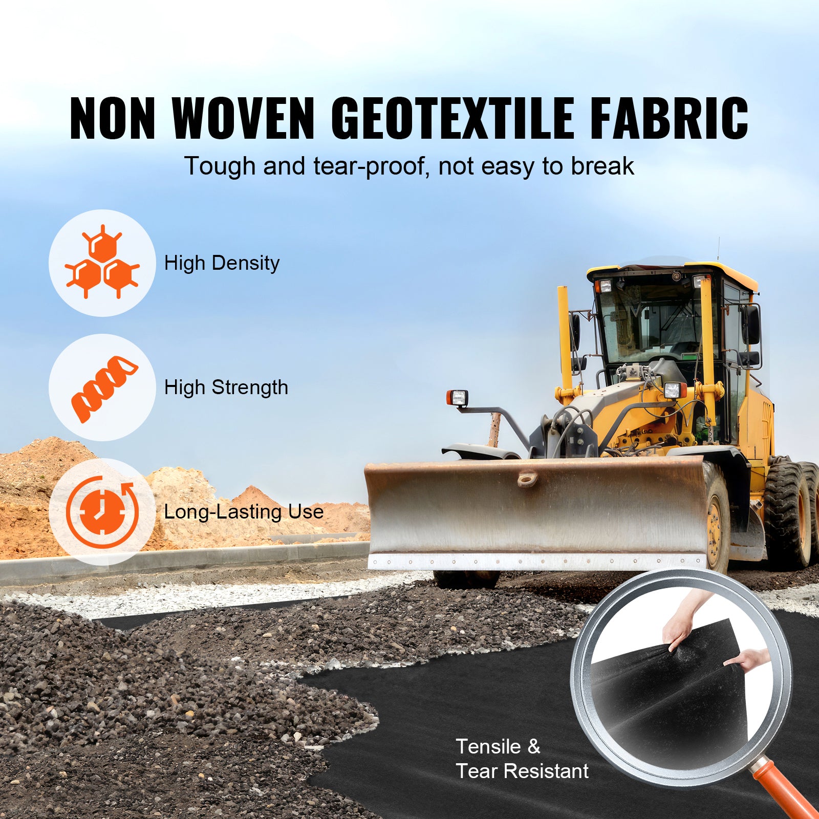 Driveway Fabric, 3x100FT Non Woven Geotextile Fabric for Landscaping, Heavy Duty Garden Weed Barrier Fabric, 4OZ Landscape Fabric, French Drains Drainage Fabric, Ground Cover Weed Control Fabric
