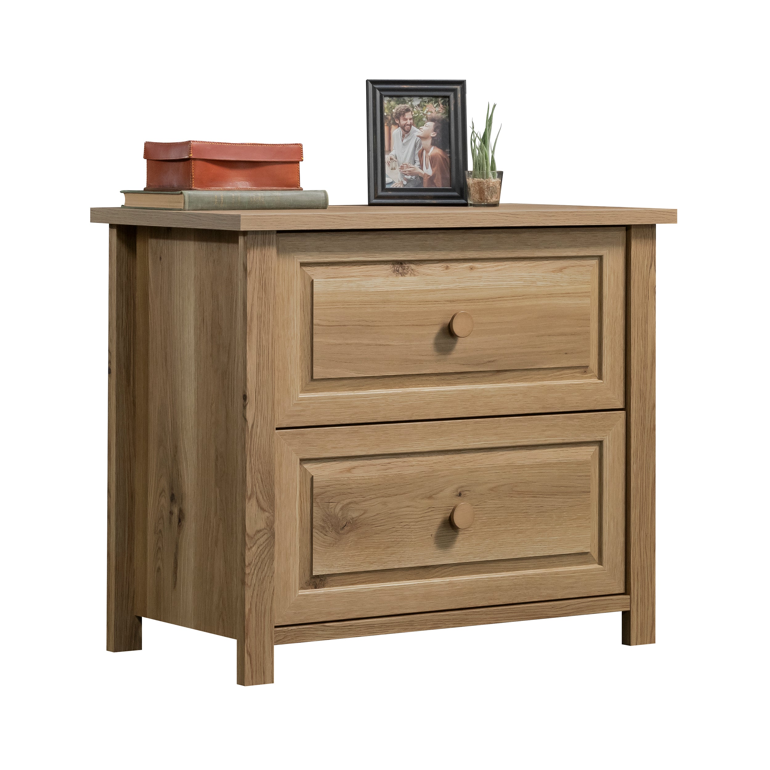 Lateral File with Farmhouse Style, Brown finish