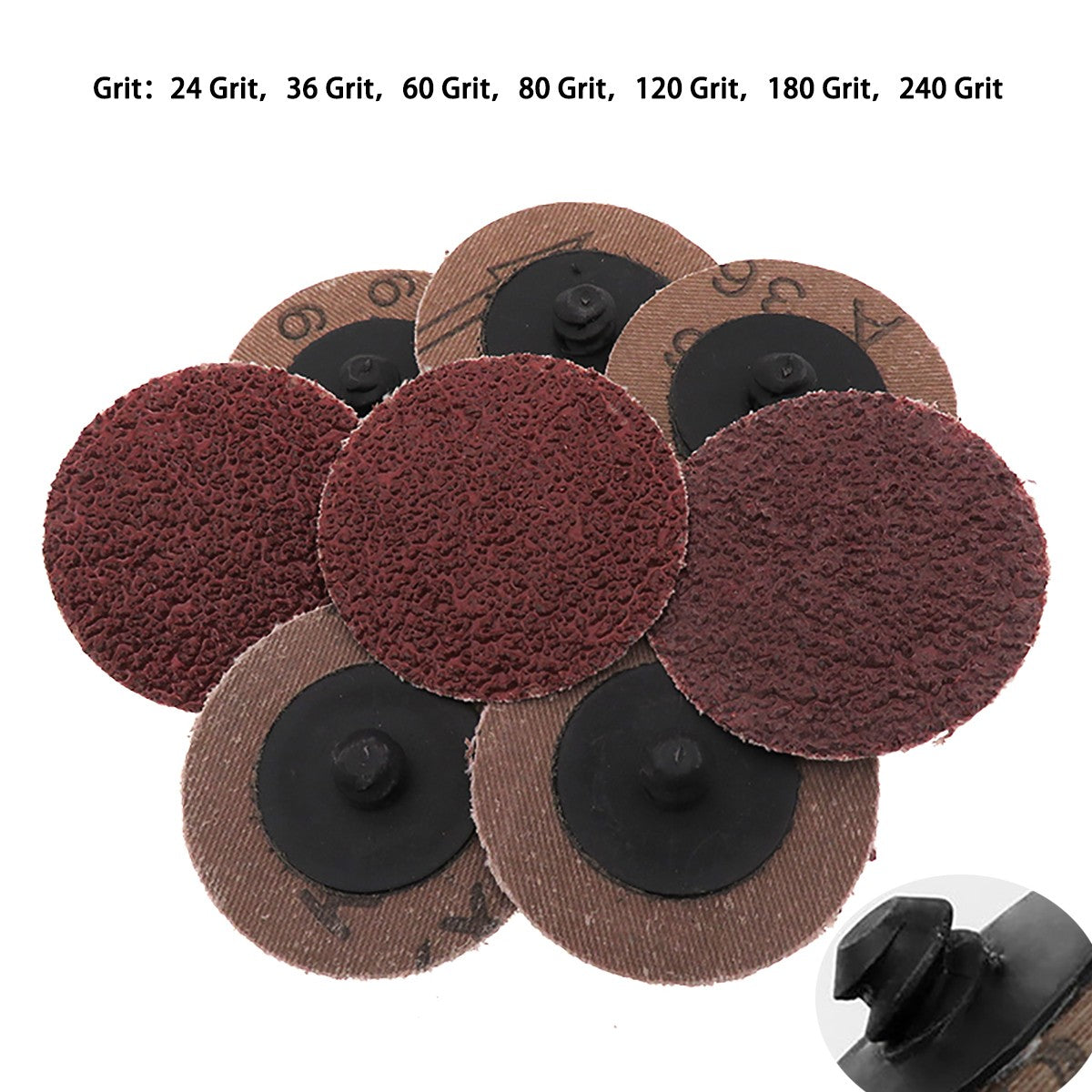 2‑Inch 50mm R‑Type Roll Lock Sanding Discs — 24 to 240 Grit Quick‑Change Abrasive for Die Grinders
