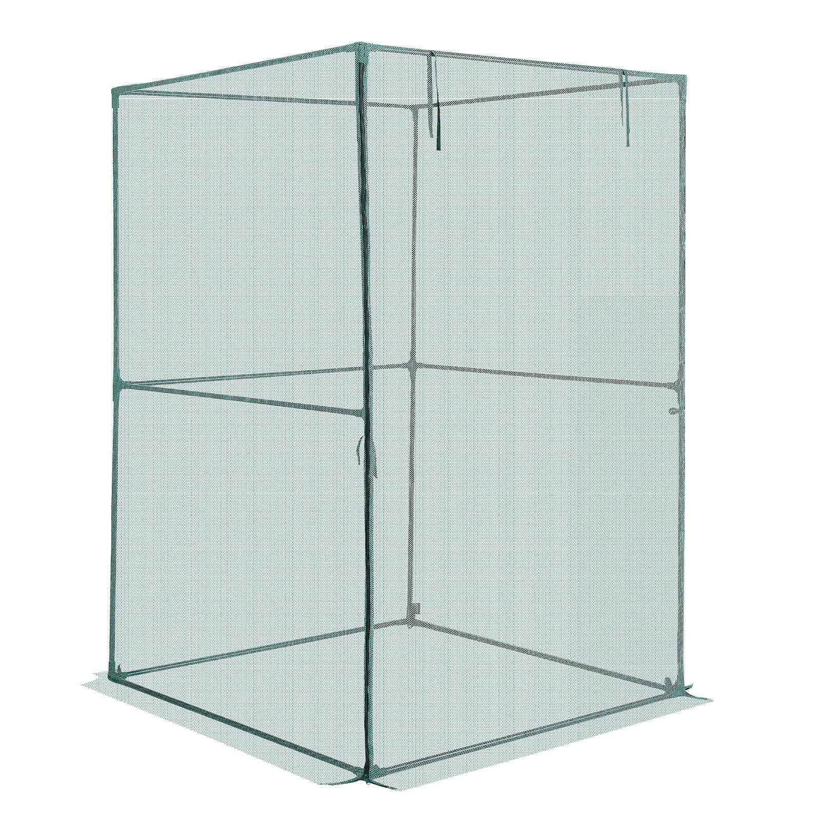 Crop Cage, 3.9 x 3.9 x 5.9 ft Plant Protection Tent with Zippered Door, Wind-Resistant Tall Crop Cage, Easy to Install, Outdoor Raised Bed Cover, Tomato Plant Netting for Garden Patio Lawn