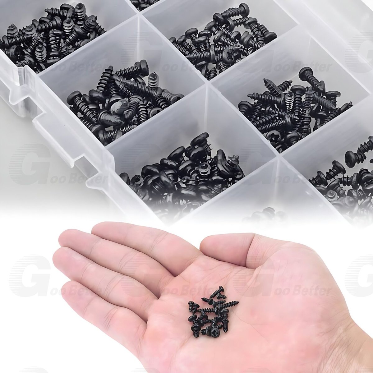 500pcs M2 M2.3 M2.6 M3 Phillips Pan Round Head Self - Tapping Screws Kits Black - HomeDIYer