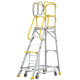 Rolling Platform Ladder, 6 Step Aluminum, 375 lbs Capacity with Guardrails
