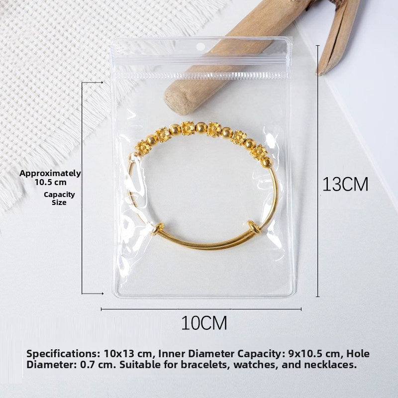 PVC Transparent Zip-Seal Hanging Display Bags – Jewelry, Earring & Jade Storage with Hang Hole