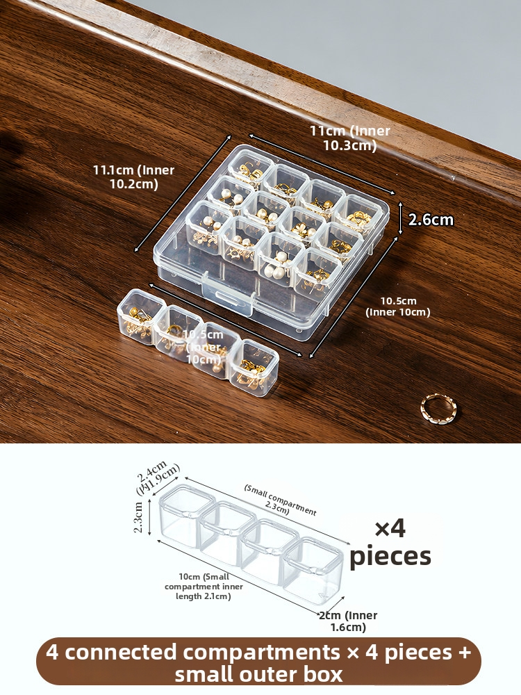 Anti-Tarnish Transparent Jewelry Storage Box – Multi-Compartment for Earrings, Rings & Necklaces