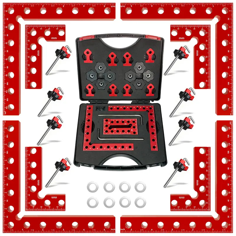 Aluminum 90° Corner Clamp Kit with Storage Case – 2, 4 & 8-Piece Sets