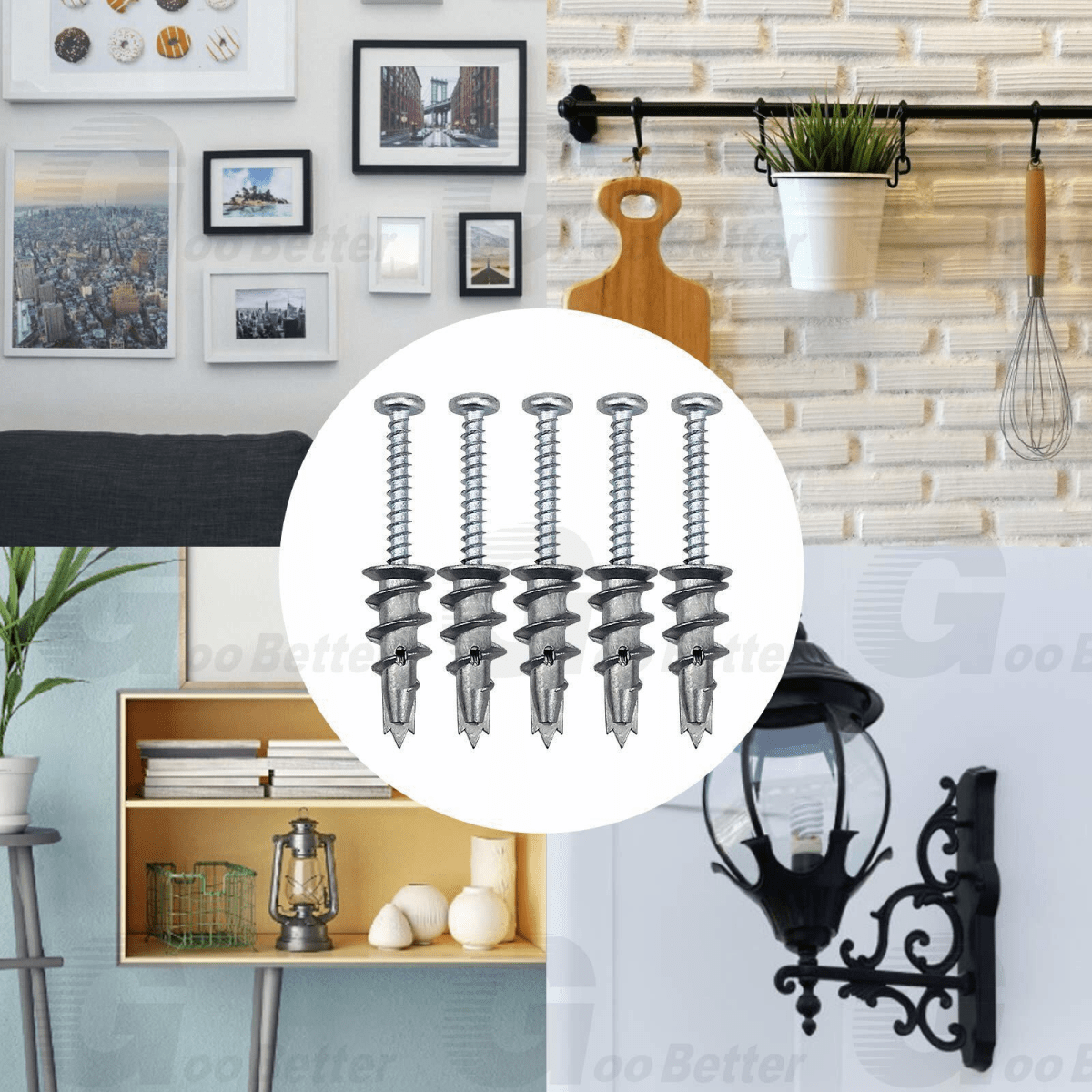 100PCS 10 Self - Drilling Drywall Anchors and Screws Kit Heavy Duty Wall Hanging - HomeDIYer