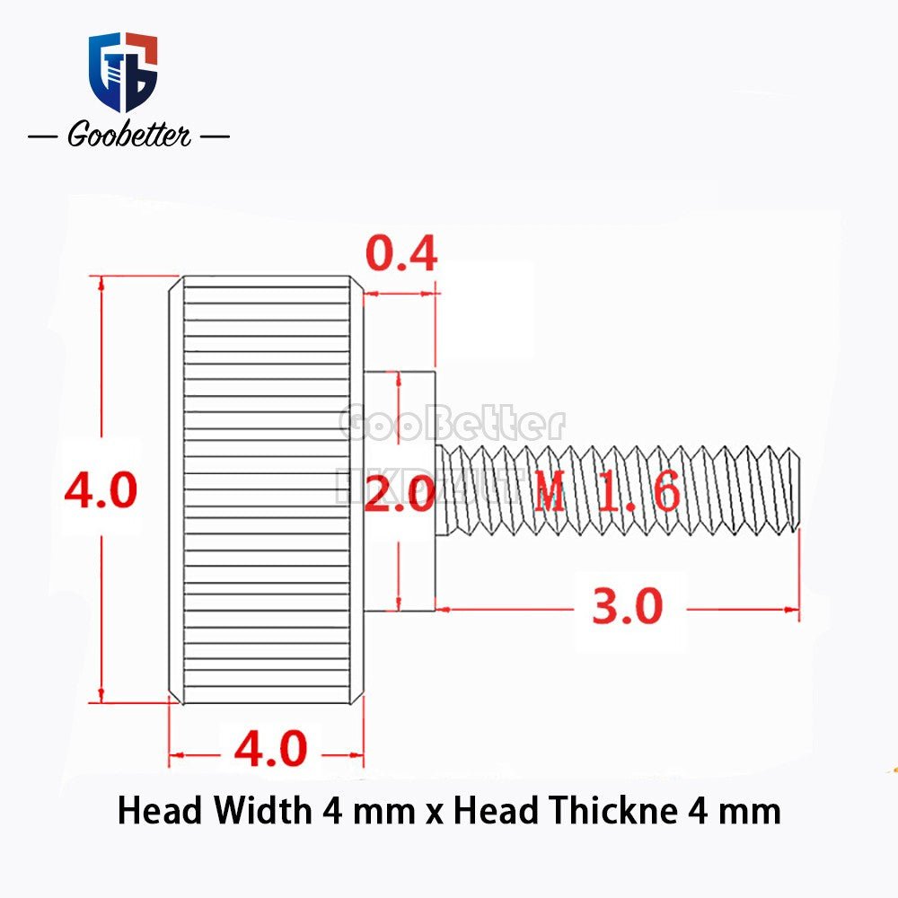 M1.6 Knurled Thumb Screws – Carbon Steel Hand Grip Knob Bolts, 3–10mm, 0.35 Pitch - HomeDIYer