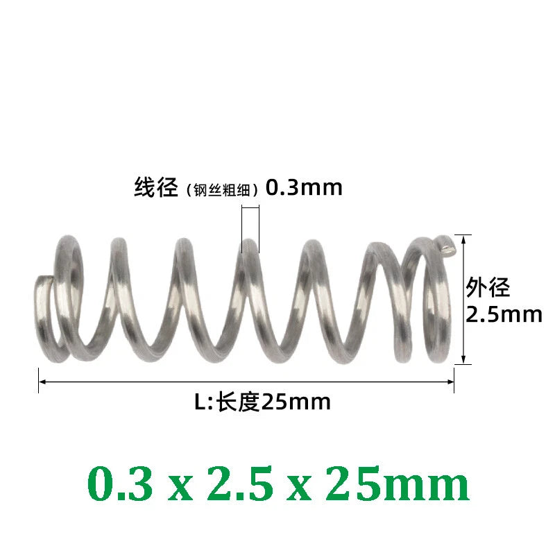 Compression Spring 0.2-0.5mm Wire Diameter Pressure Small Spring Stainless Steel
